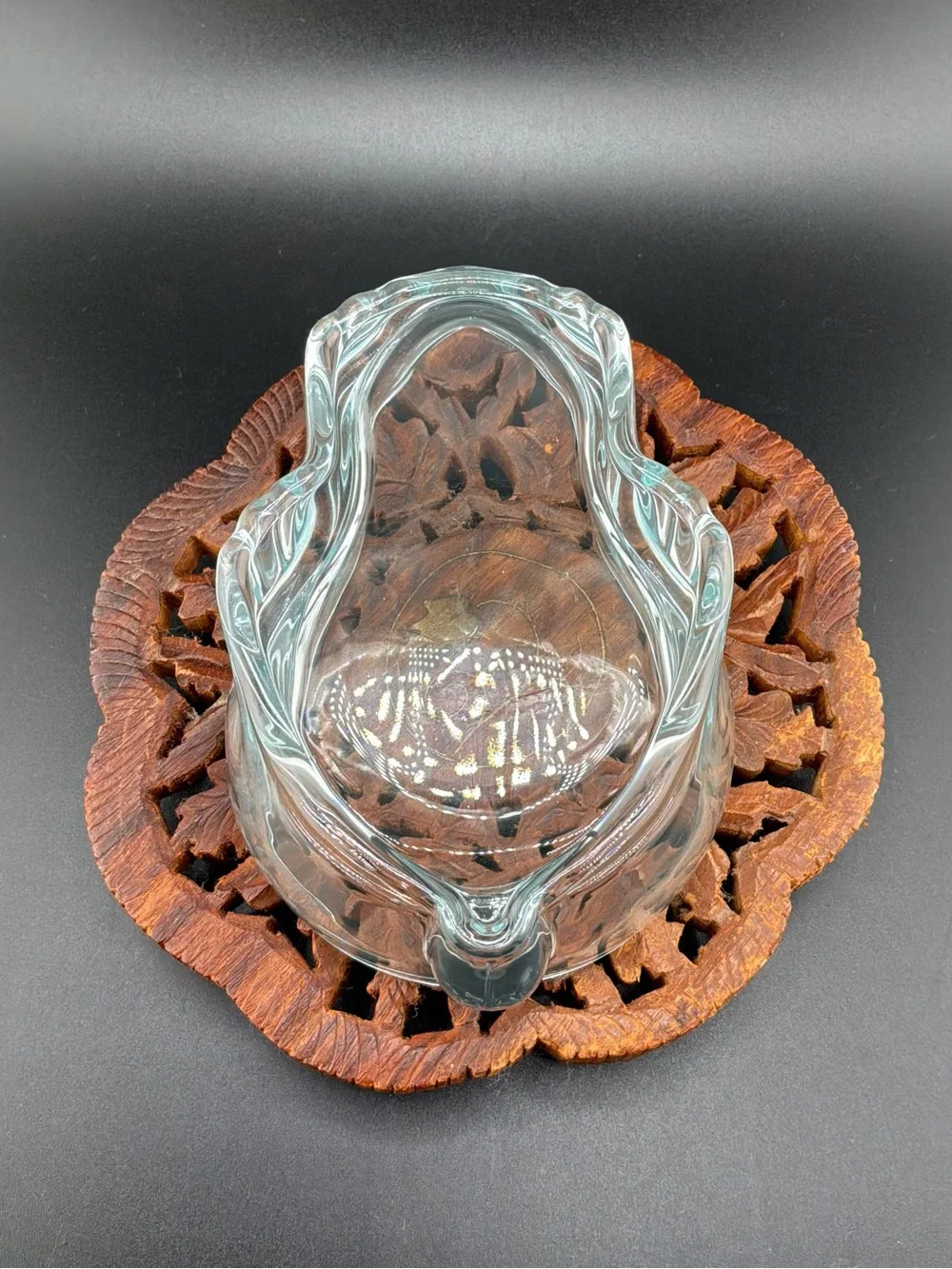 Crate&Barrel Light Aqua Glass Bunny Trinket Box